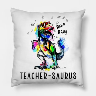 Teachersaurus Shirt Funny Dinosaur Teacher Gift Pillow