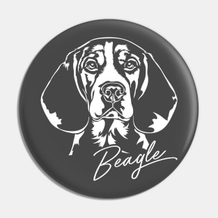 Funny Beagle dog lover portrait Pin