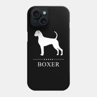 Boxer Dog White Silhouette Phone Case