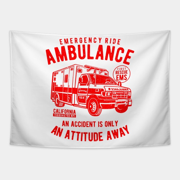 EMT Emergency Worker | Ambulance Attitude Tapestry by MrWatanabe