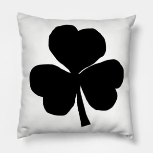 Shamrock Black for St Patricks Day Pillow