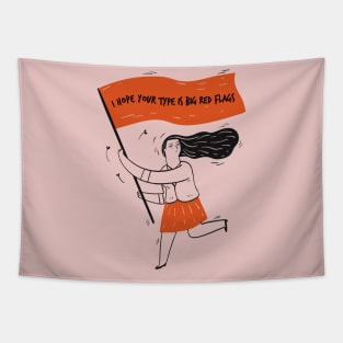 Big Red Flags Tapestry