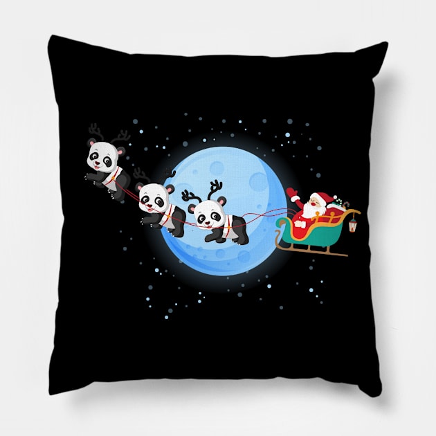 Santa Claus Riding Panda Pillow by Skylane