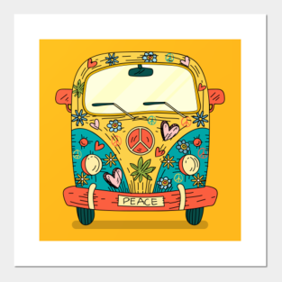 Hippie Van Posters And Art Prints Teepublic