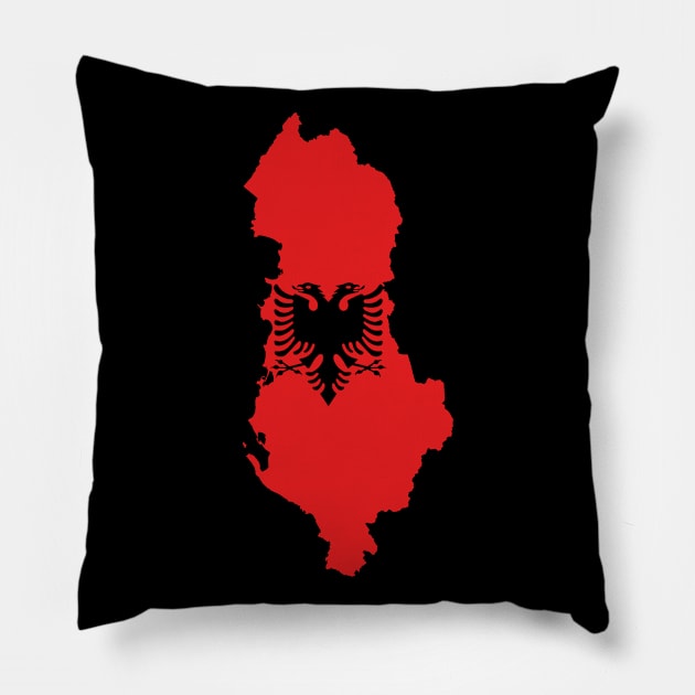 Albania Flag Map Pillow by Historia