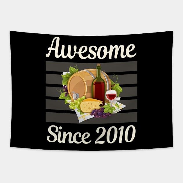 Wine Cheese 2010 Tapestry by lainetexterbxe49