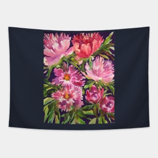 Peonies Watercolor Painting Tapestry