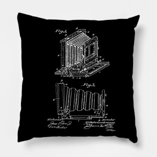 Folding Camera Vintage Patent Drawing Pillow