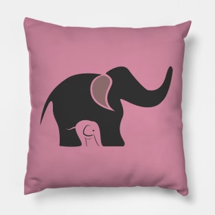 elephant mother and baby Pillow