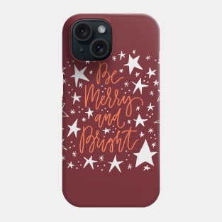 merry and bright with stars Phone Case