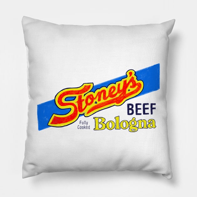 Stoney's Bologna - Classic Logo Pillow by okaybutwhatif