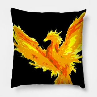 yellow phoenix Pillow