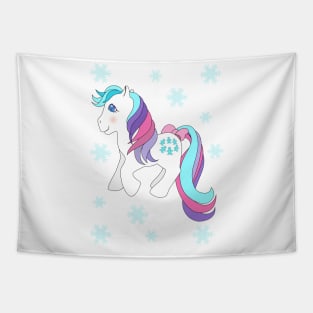 White earth pony with twinkle eyes Tapestry