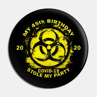 45th Birthday Quarantine Pin