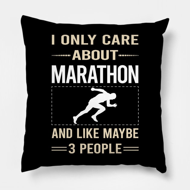 Funny 3 People Marathon Pillow by symptomovertake