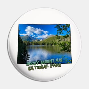 Colorado State Outline (Rocky Mountain National Park - Bear Lake) Pin