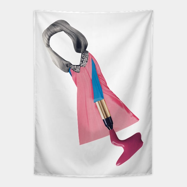 Shopping Without a Face Tapestry by Luca Mainini