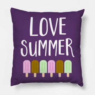 I Love Summer Popsicles Pillow