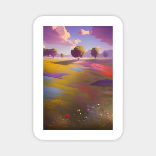 A Field of Flowers & Trees - Garden - Nature Magnet