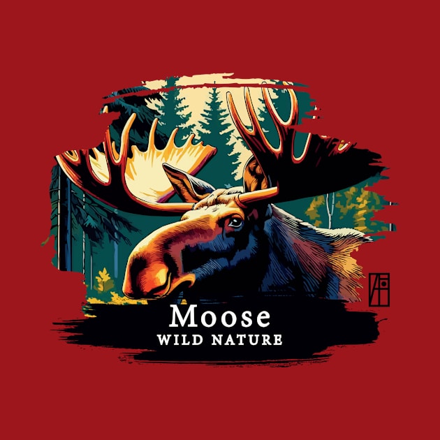 Moose- WILD NATURE - MOSE -8 by ArtProjectShop