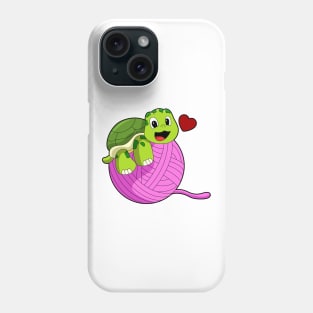 Turtle with Ball of Wool Phone Case