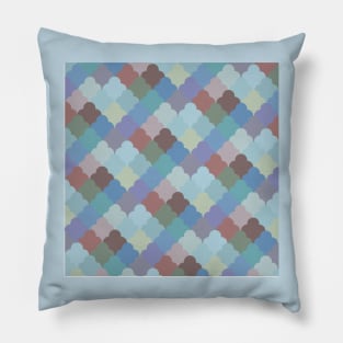 Patchwork Mosaic Scales Pastels Geometric Pattern Pillow