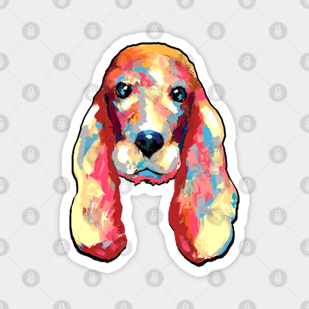 Basset tshirt Magnet by mailsoncello