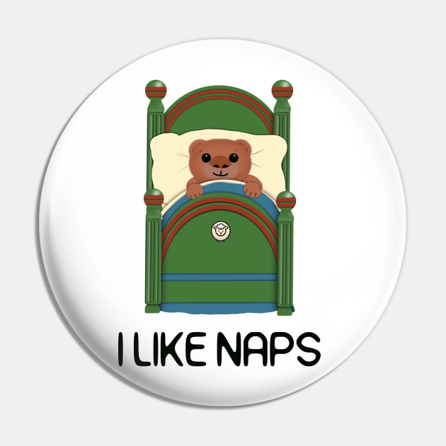 I'd rather be napping.  A cute Teddy Bear in Bed Pin by FlippinTurtles