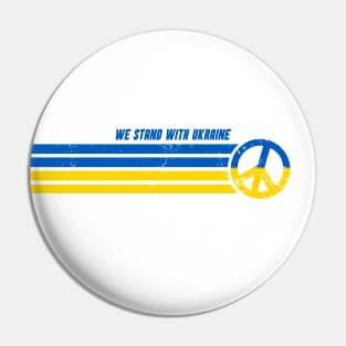 We Stand with Ukraine - Retro Peace Stripes Pin