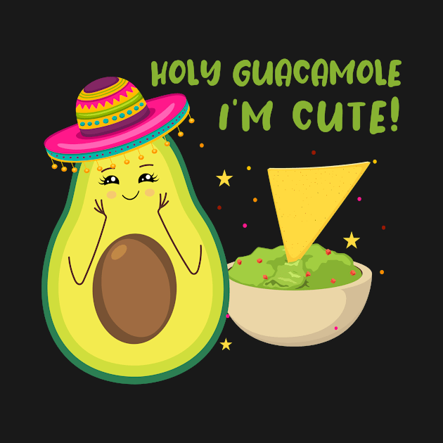 Holy Guacamole I'm Cute Funny Avocado Mexican Fiesta kids by Shop design