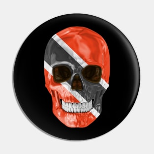 Trinidad And Tobago Flag Skull - Gift for Trinidadian And Tobagoan With Roots From Trinidad And Tobago Pin