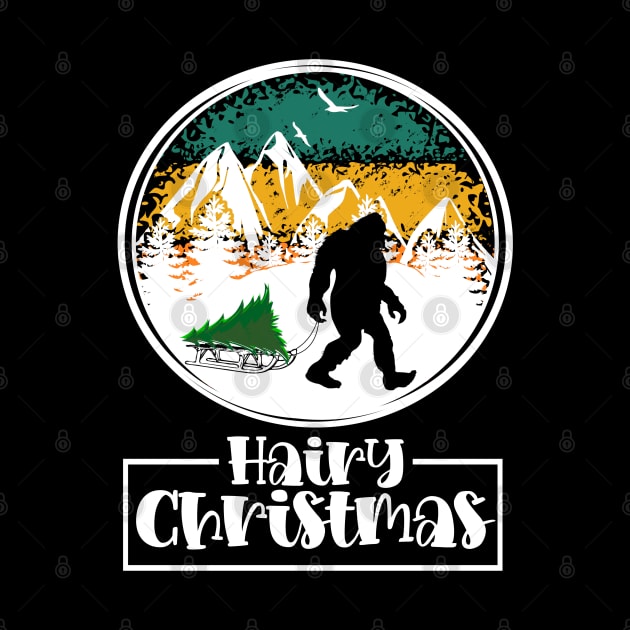 Funny Bigfoot Christmas Hairy Christmas Sasquatch Xmas by CharJens