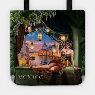 Carnival Day in Venice and Masked Woman Tote