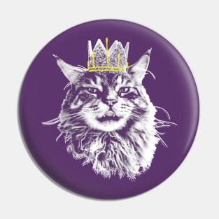 Long Live the King Grafitti Cat Face Pin