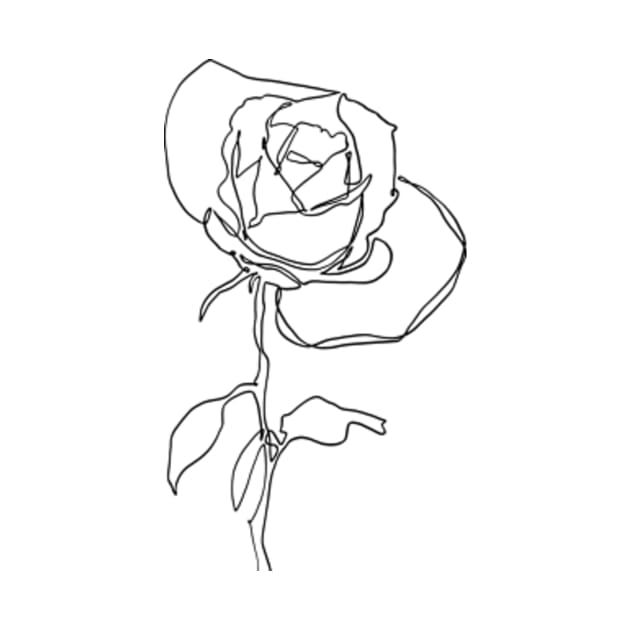 Rose Flower one line art by Doodle Intent