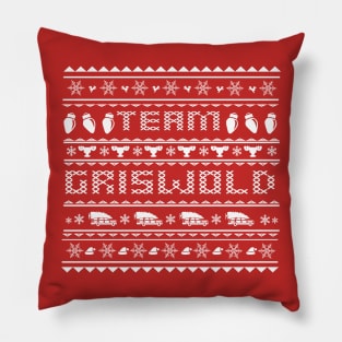 Team Griswold Christmas Sweater Design in White Pillow