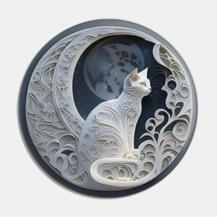 [AI Art] Moon Cat, Art Deco style Pin