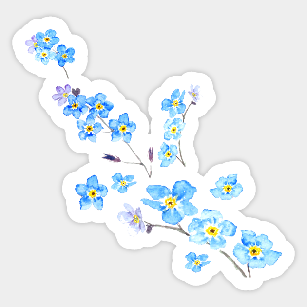 Forget Me Not Flower Painting Flower Sticker Teepublic