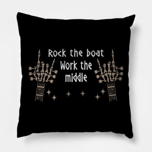 Rock The Boat. Work The Middle Love Music Skeleton Hands Pillow