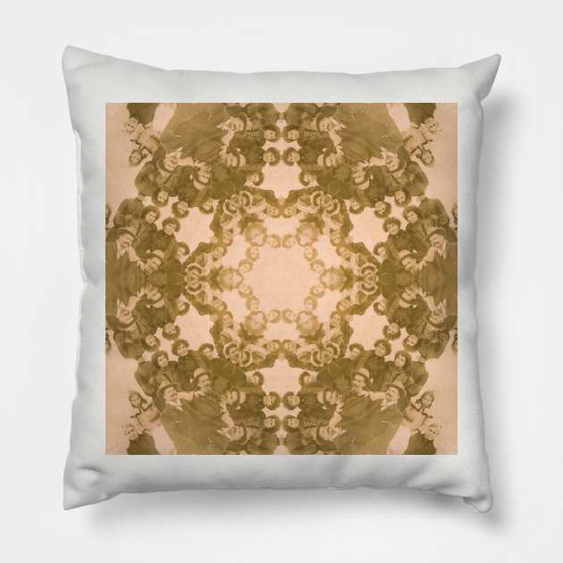 Family Gathering 1900 Mandala Pillow by Gilded Age