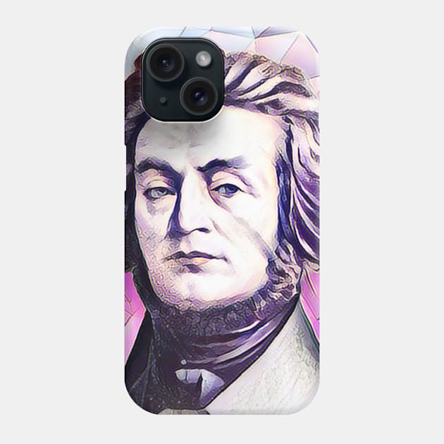 Adam Mickiewicz Pink Portrait | Adam Mickiewicz Artwork 8 Phone Case by JustLit