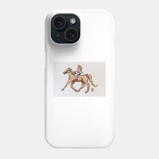 Ponytails on girl and pony Phone Case