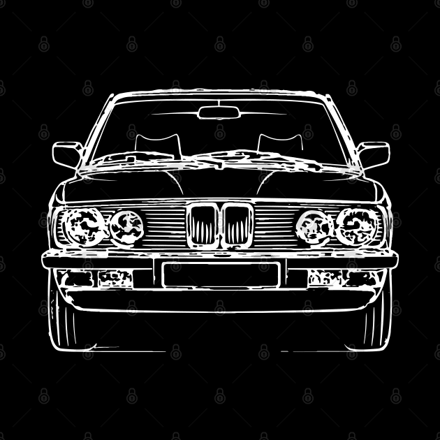 White E28 Car Sketch Art by DemangDesign