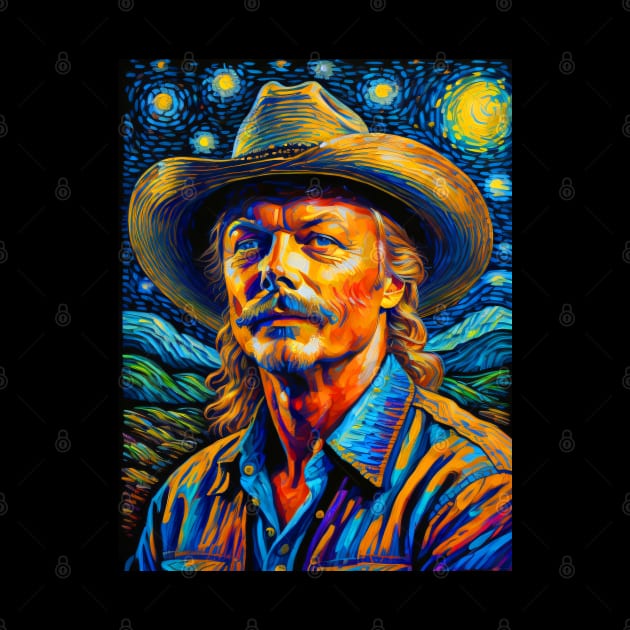 Alan jackson in starry night by FUN GOGH