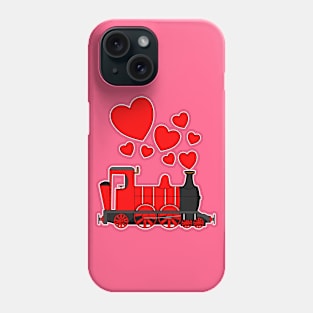 Valentines Day Steam Train Anniversary Engagement Railroad Enthusiast Phone Case