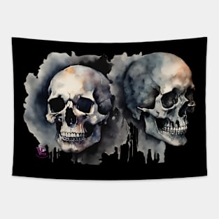 Watercolor Skulls Tapestry