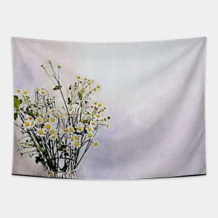 Daisy flowers in the vase(paint with watercolors) Tapestry