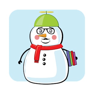 Nerdy Snowman Geek - Funny Illustration T-Shirt