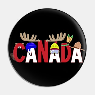 Canada Pride Symbols with Canadian Maple Leaf for Canada Day Pin