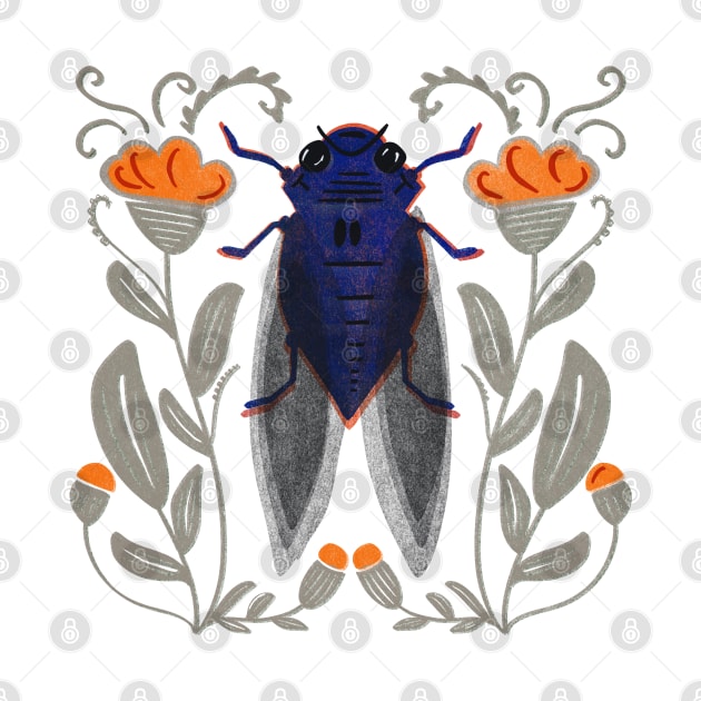 Cicada Bug in the Garden by Halley G-Shirts